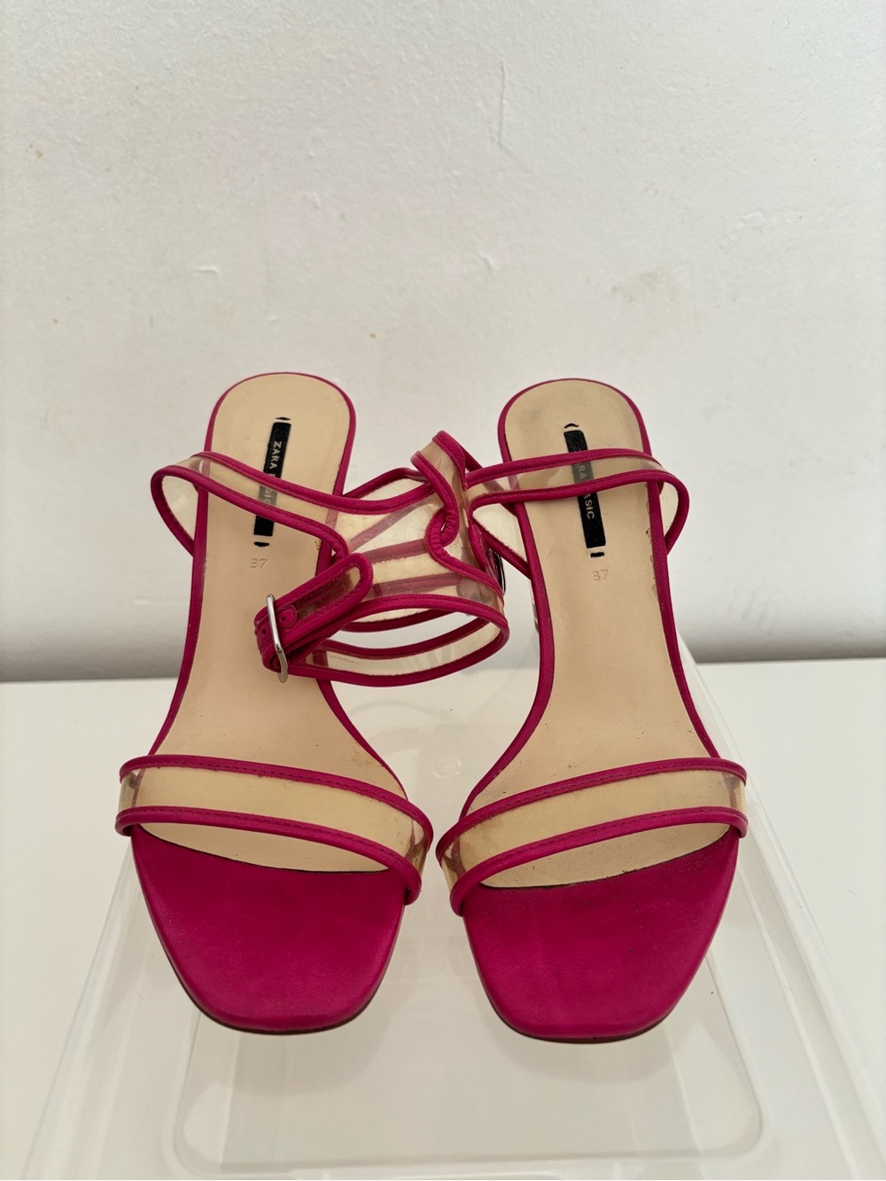 Zara Women's Fuchsia Strappy Heel Sandals